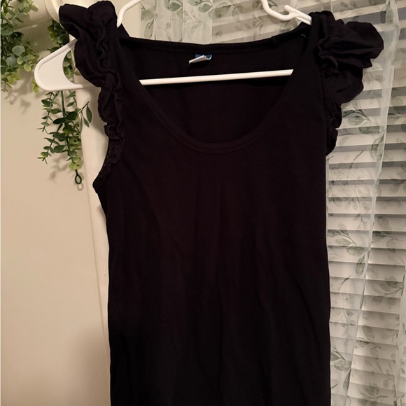 Old Navy Black Ruffle Sleeve Blouse - Picture 1 of 2